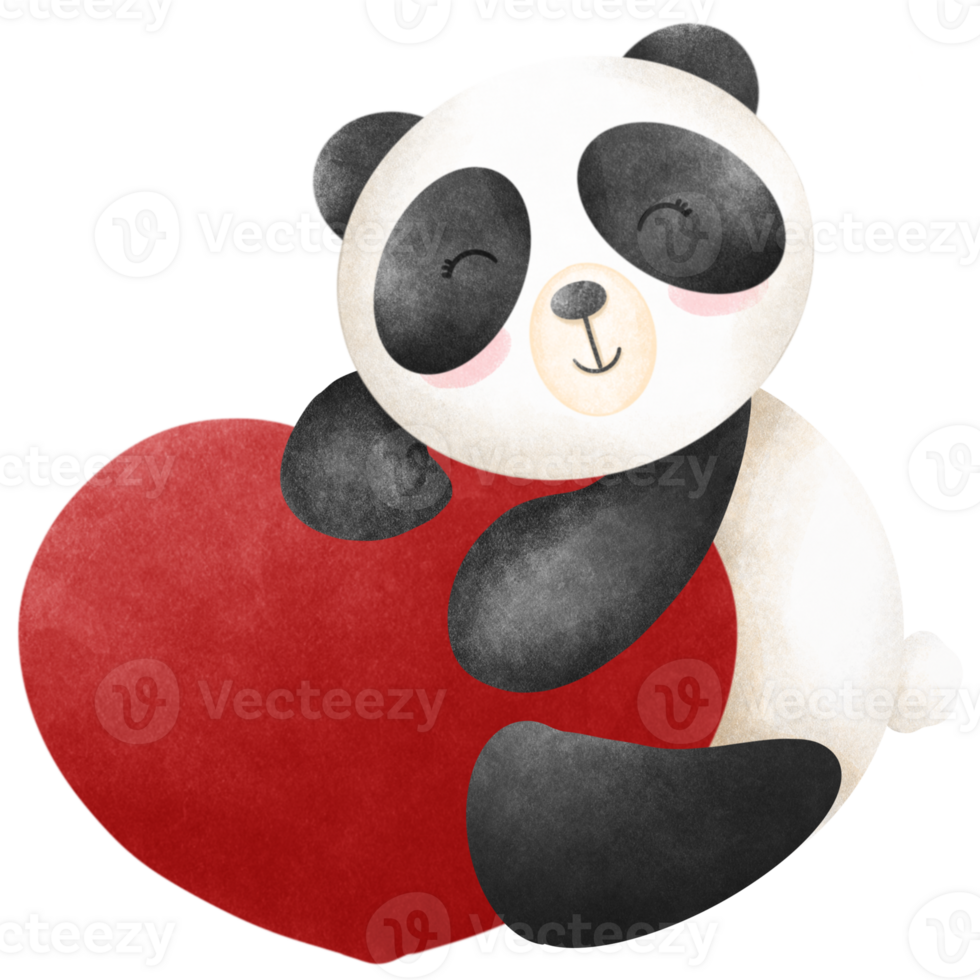 Panda Valentine's bay png