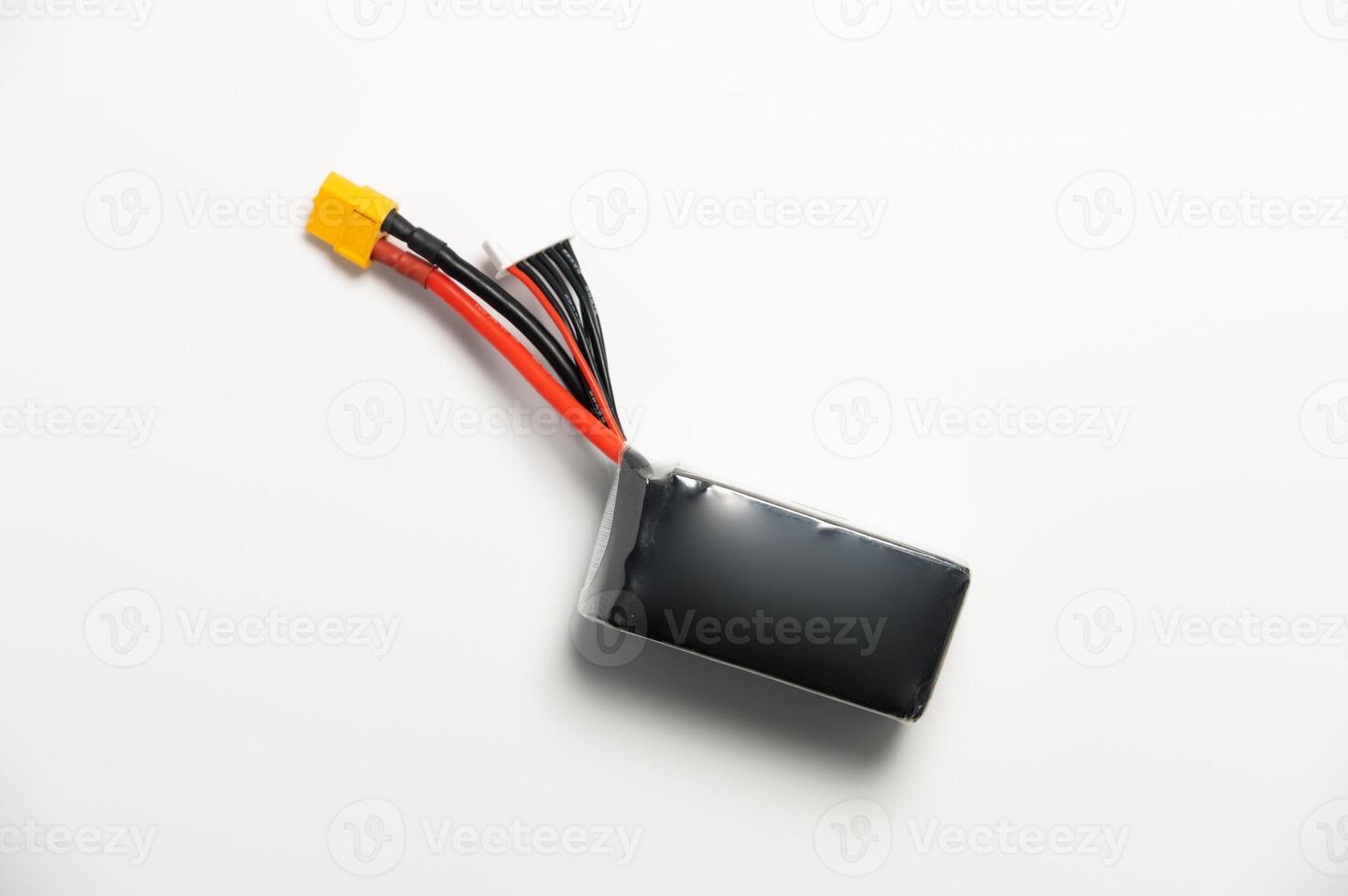 Lithium Polymer battery with six cells. On a white background. Lithium technology photo