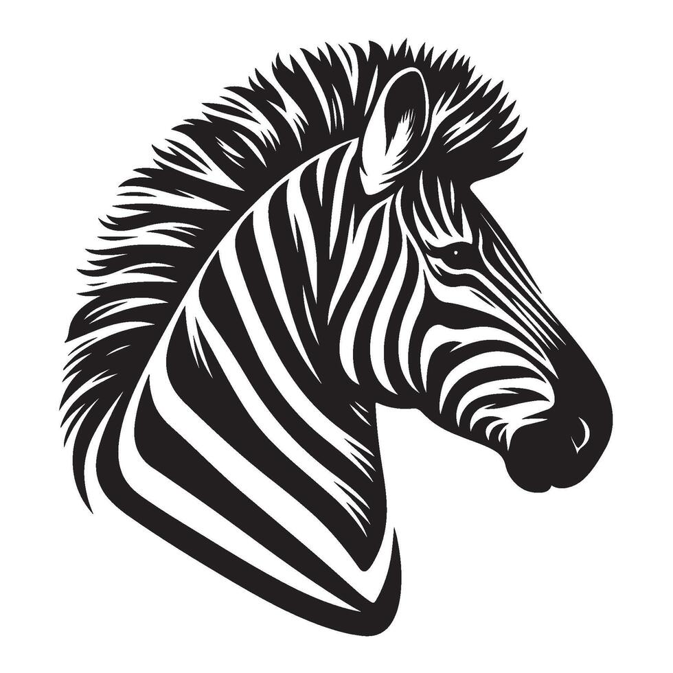 Silhouette of a Zebra Head vector