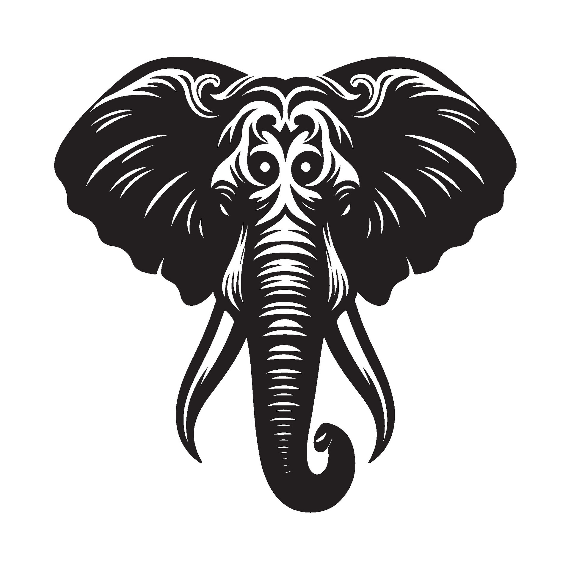 Silhouette of an Elephant's Head 47446869 Vector Art at Vecteezy