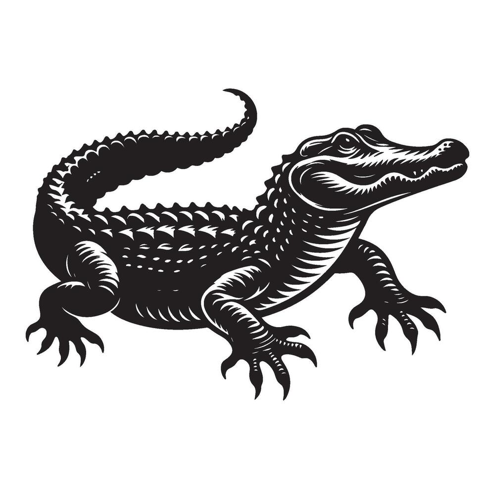 Silhouette of an Alligator vector