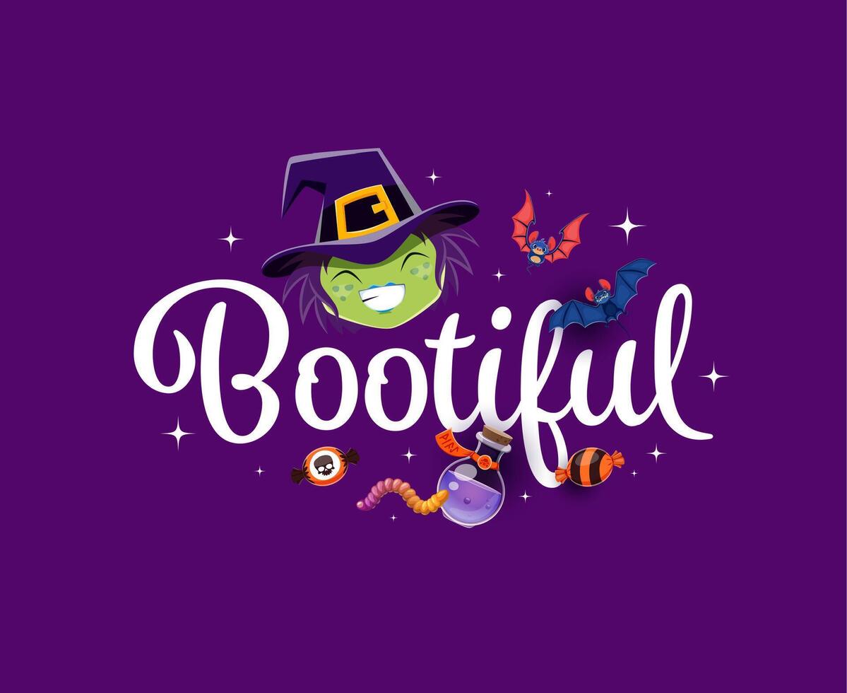 Halloween quote, bootiful t shirt print or banner vector