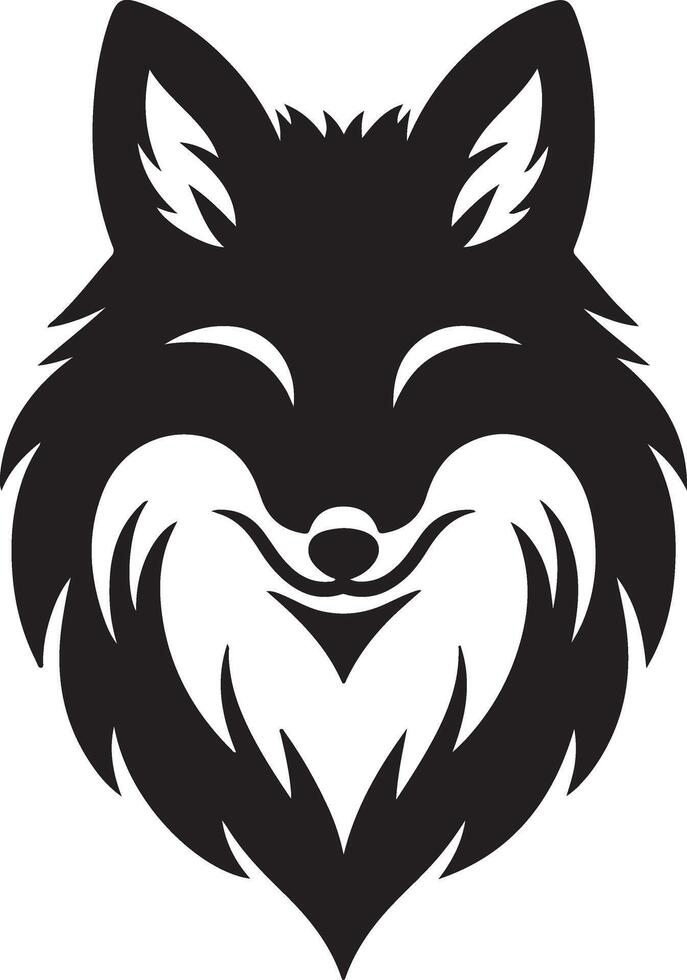 Fox head silhouette illustration design on white background vector