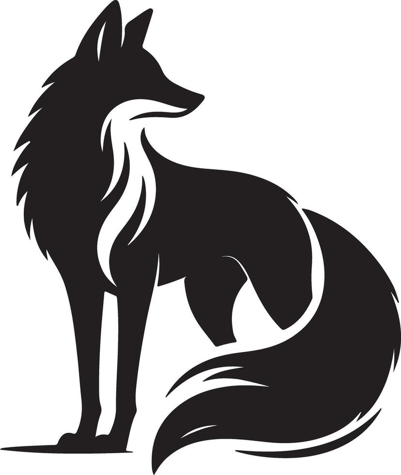 fox silhouette Design on white background vector