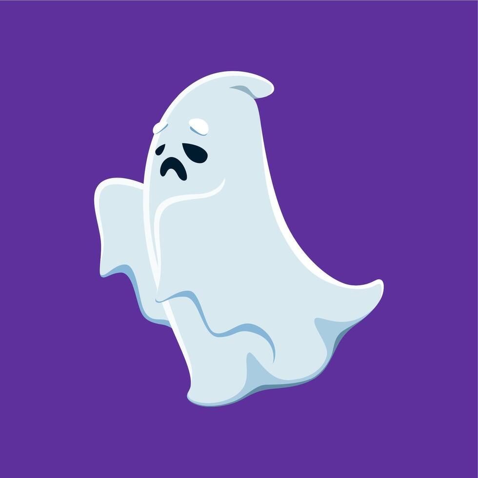 Cartoon Halloween ghost character, spook vector