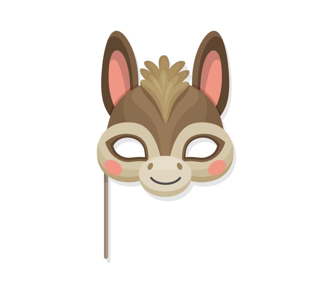 Donkey animal carnival party mask for masquerade vector
