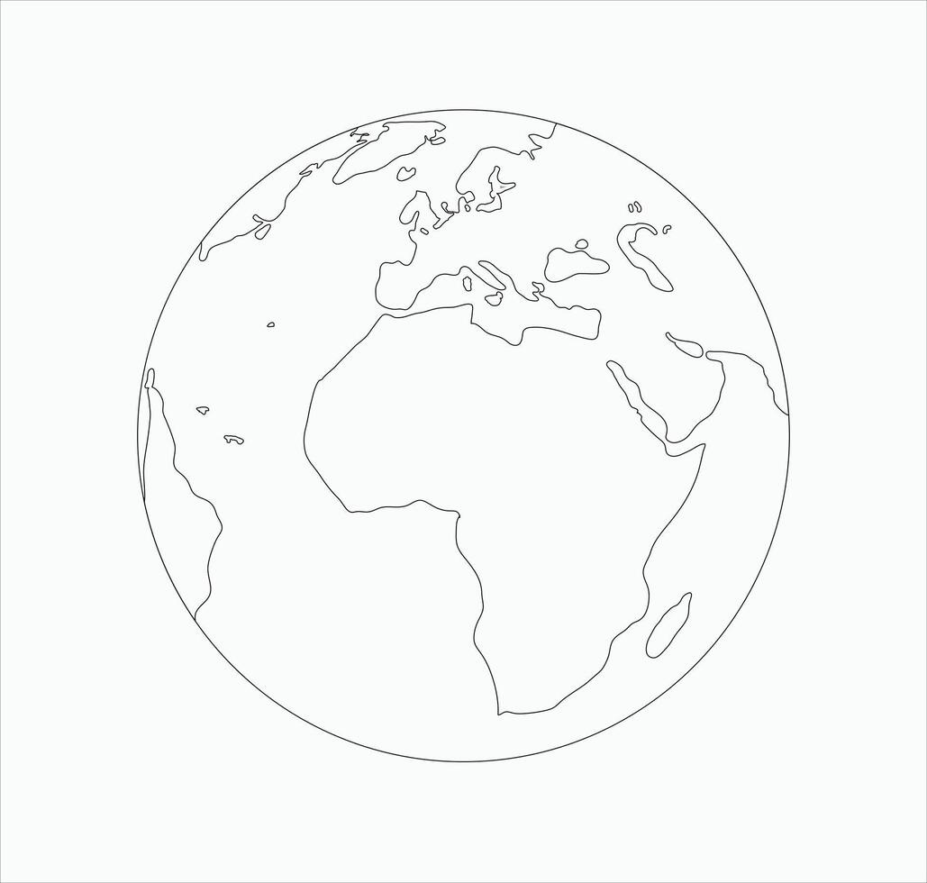 outline Earth globe illustration vector