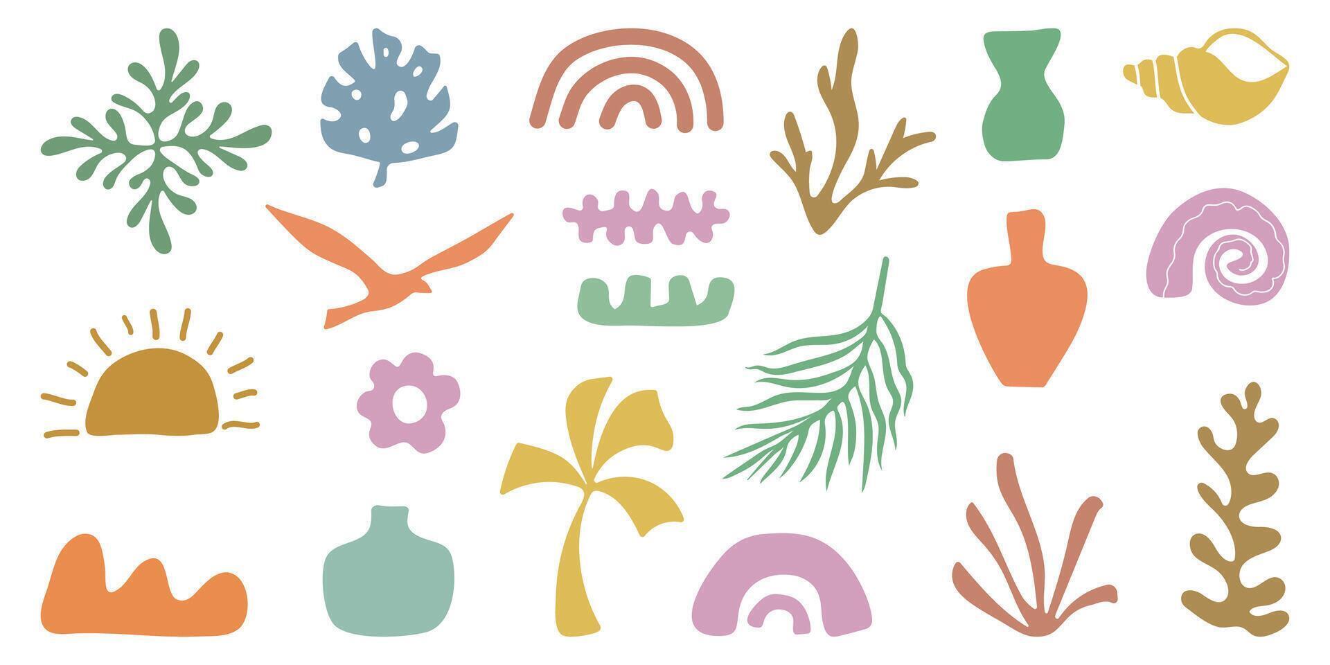 Retro Groovy Surf Club in trendy Boho style. Naive Geometric Summer Palm Tree. Simple background of sun sea. Retro Summer Beach Hand Drawn isolated illustration. Vintage Surf Club. illustration vector
