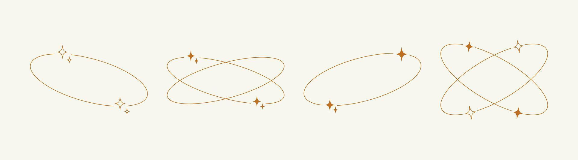 Aesthetic line with stars. Minimalist Futuristic Streetwear. Y2k style. Retro futuristic element. vector