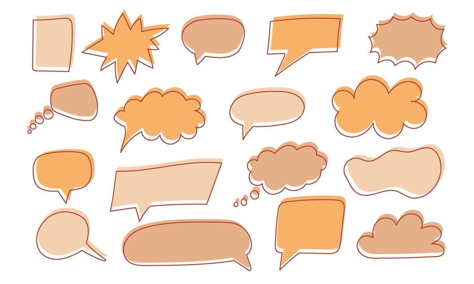 Hand drawn bubble frames to write and design your text. vector
