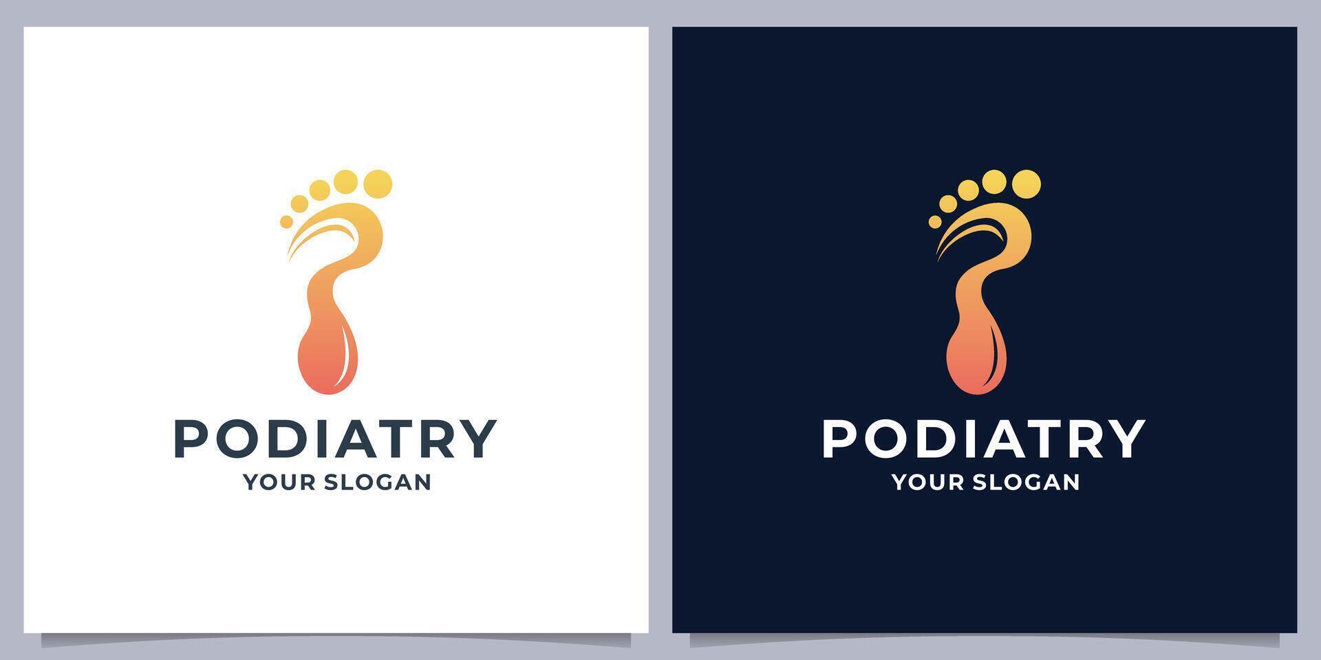 minimal foot logo design, feet design concept with gradient color branding. vector