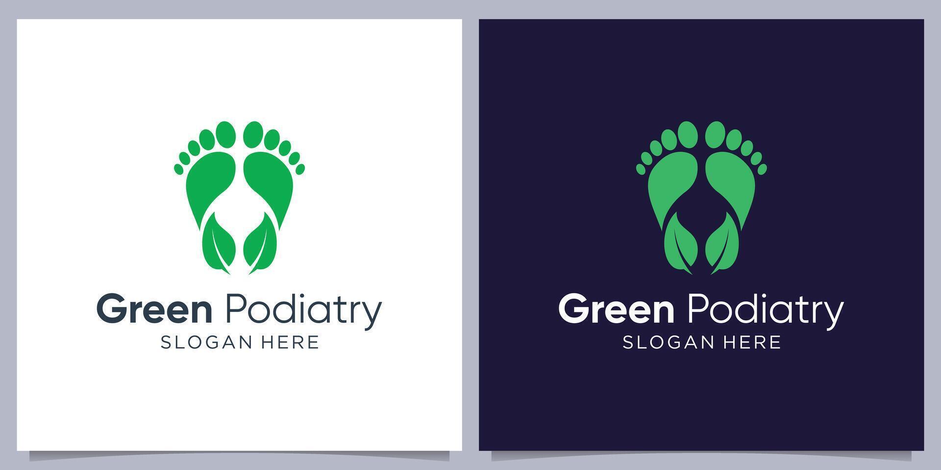 creative foot logo design combine with leaf template vector
