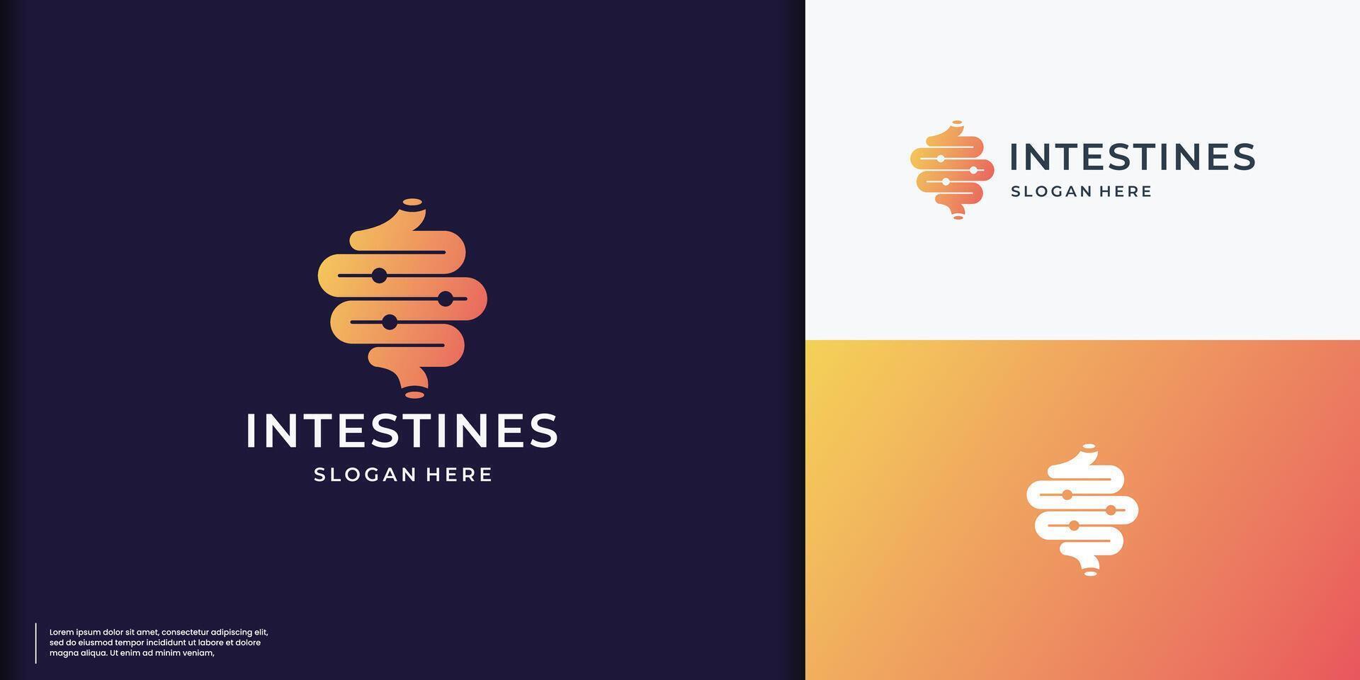 Healthy digestion logo design on gradient color branding. vector