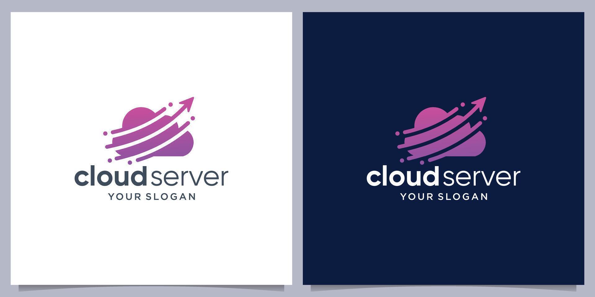 Cloud tech logo transfer database server storage logo design inspiration vector