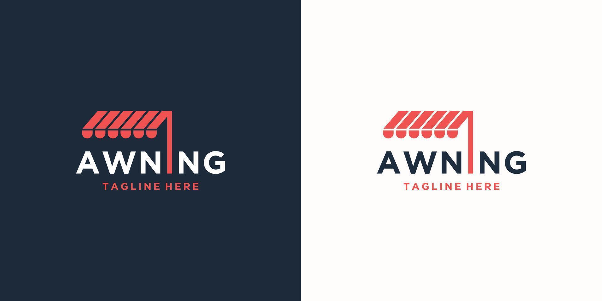 creative of awning logo with lettermark on letter i logo design template. vector