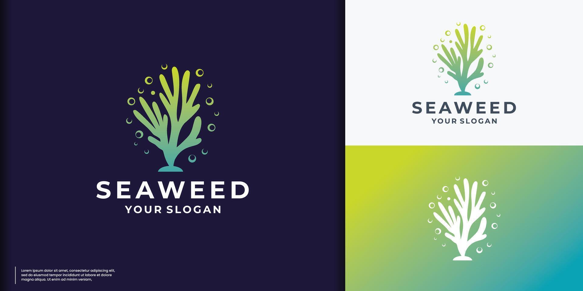 Seaweed logo with colorful gradient modern illustration design. vector