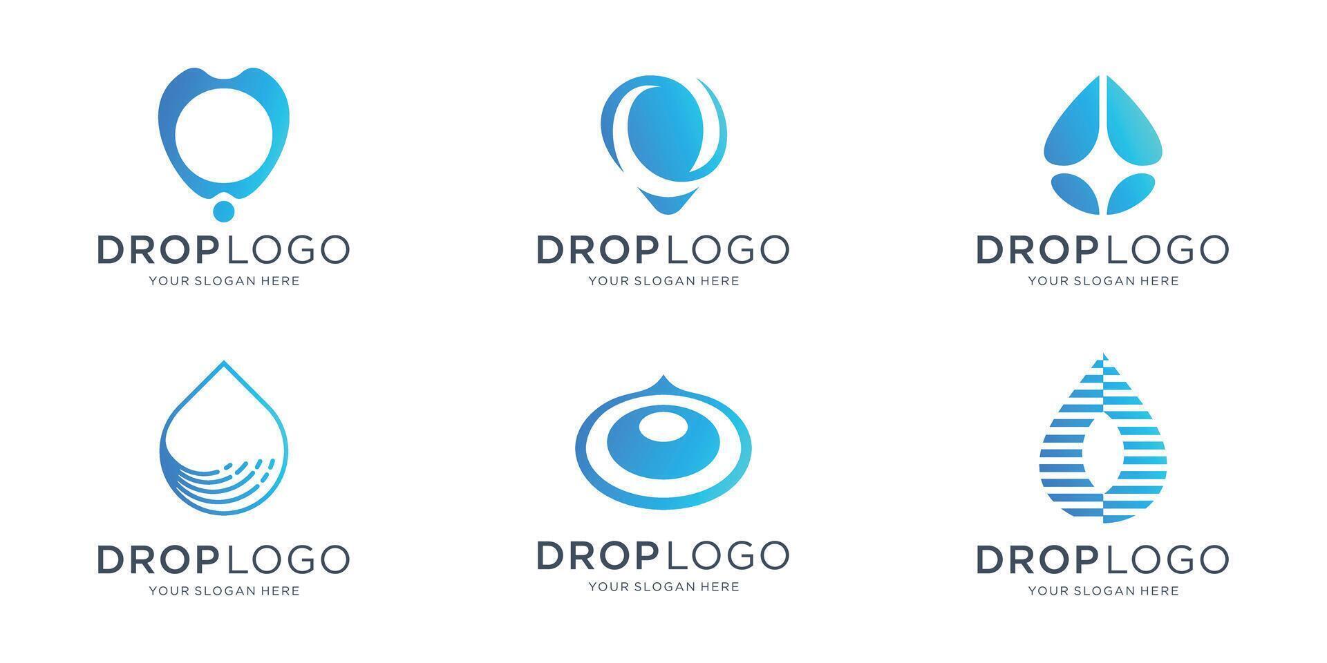 water drop logo design icons set, perfect for logo templates. vector