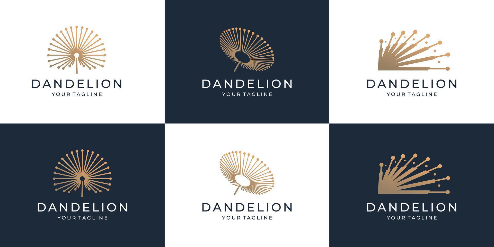 simple and minimalist dandelion logos illustration template. vector