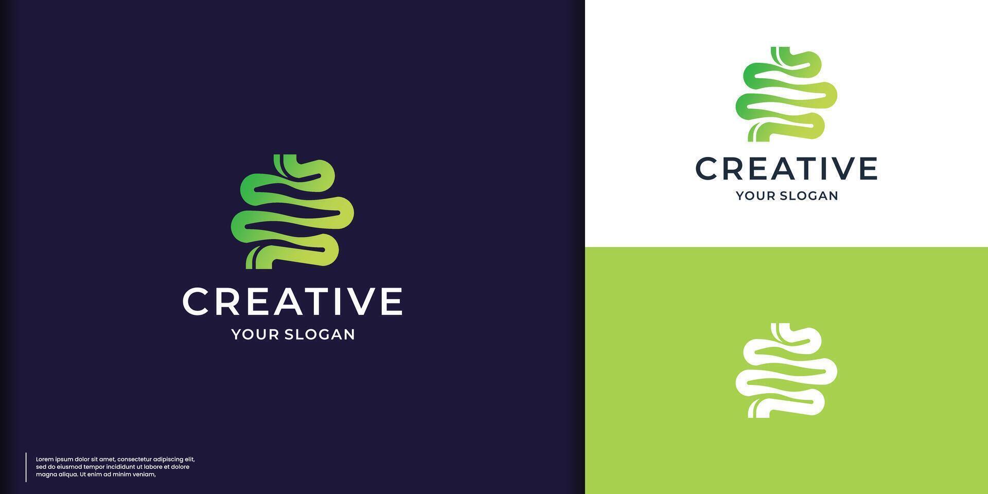 Colorful branding Healthy digestion logo . inspiration Intestine care human Logo vector