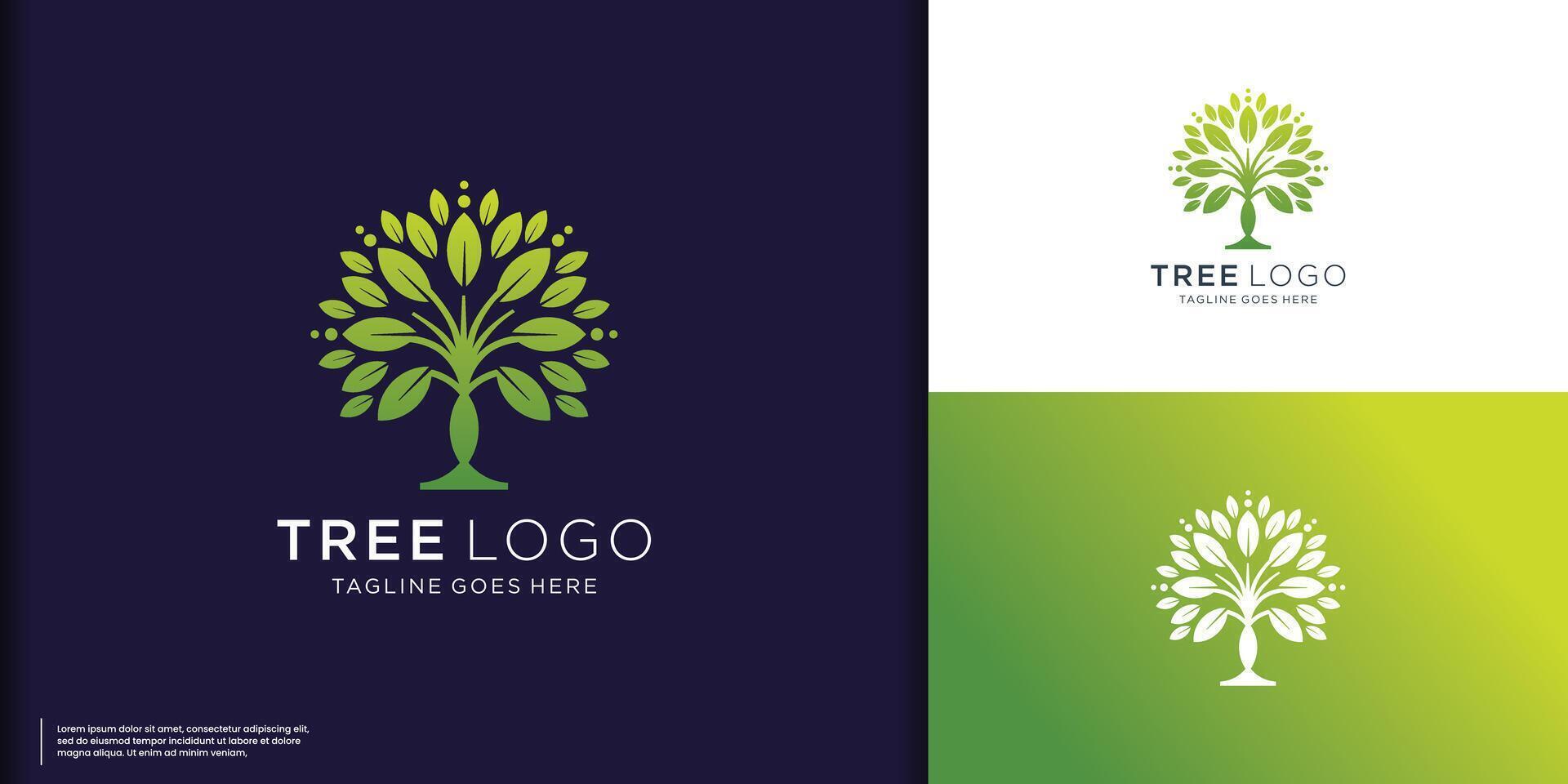 modern Tree logo style icon design template flat vector