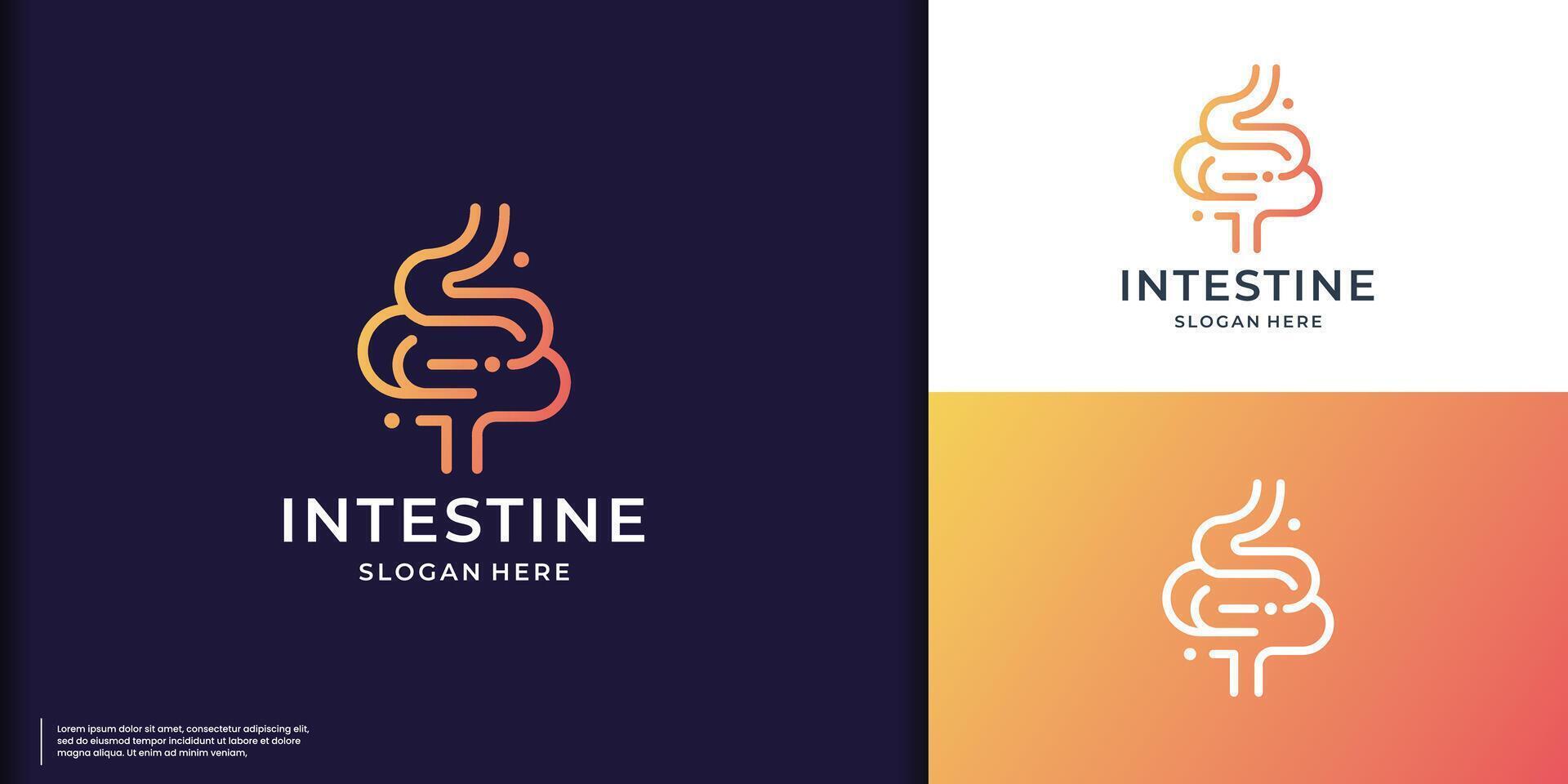 creative minimalist Intestine care human Logo digestion Organ medical vector