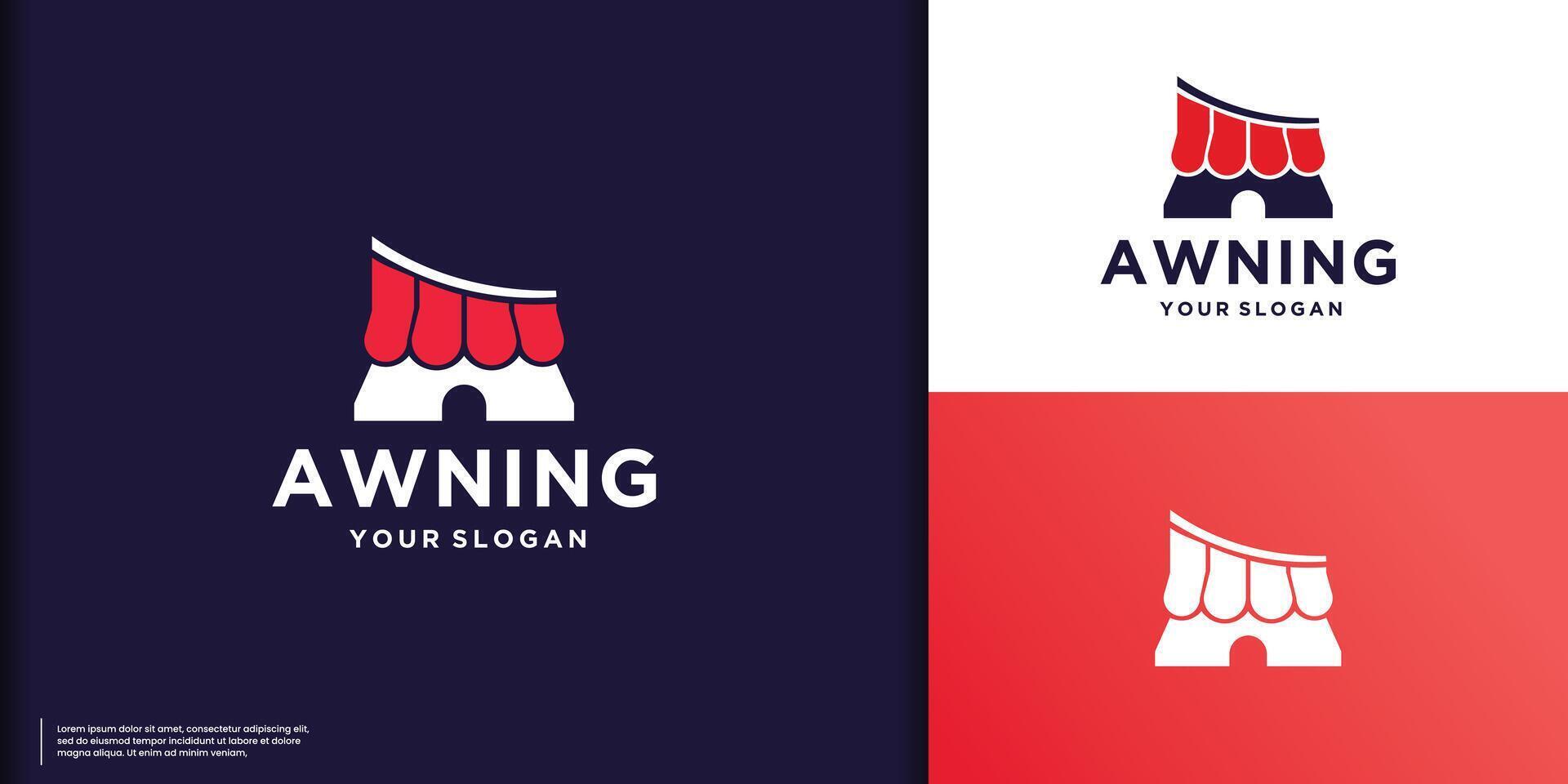 symbol of awning logo inspiration. canopy abstract icon illustration vector