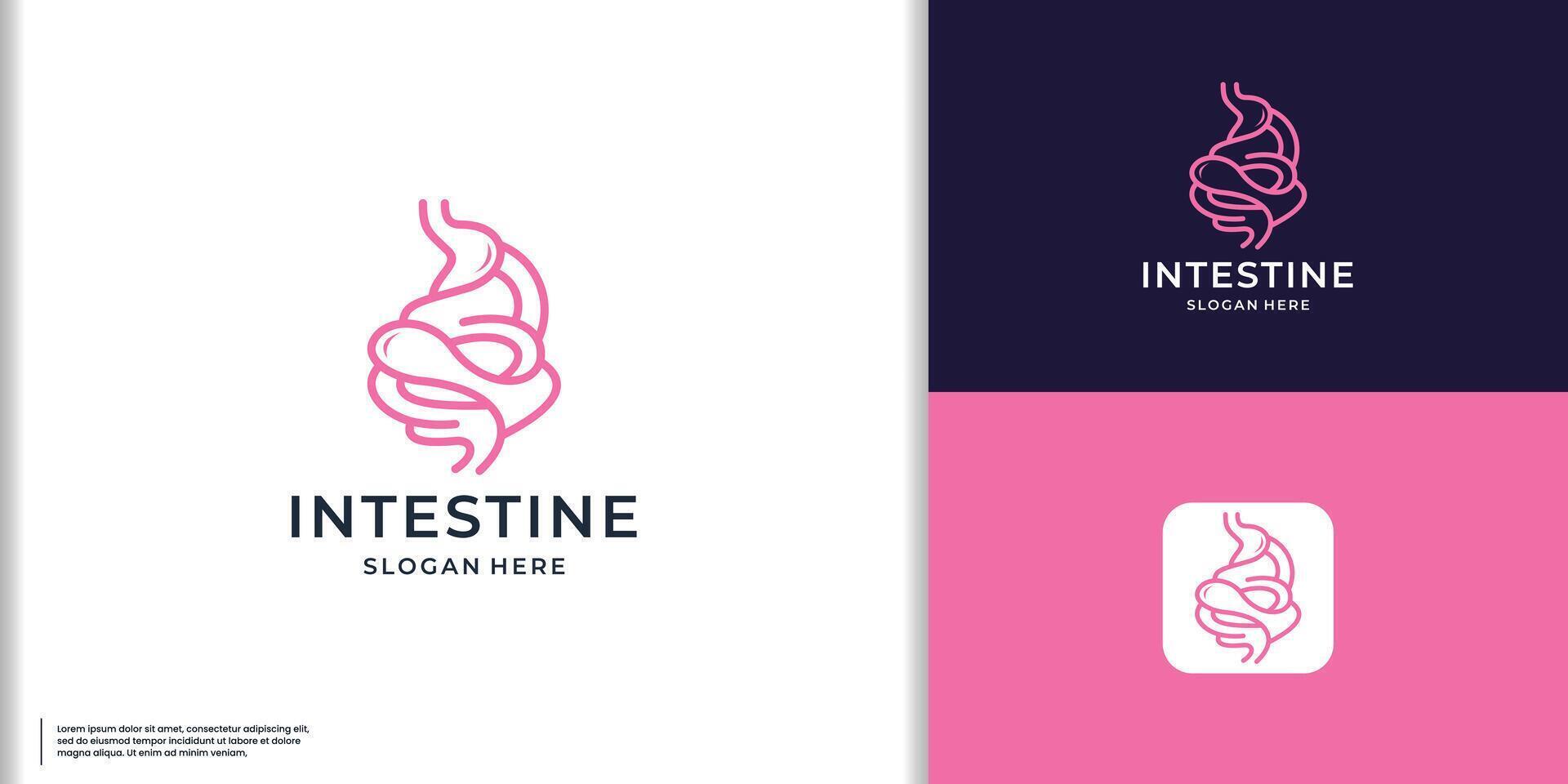 Intestine human Logo, Intestine Organ medical design illustration. vector
