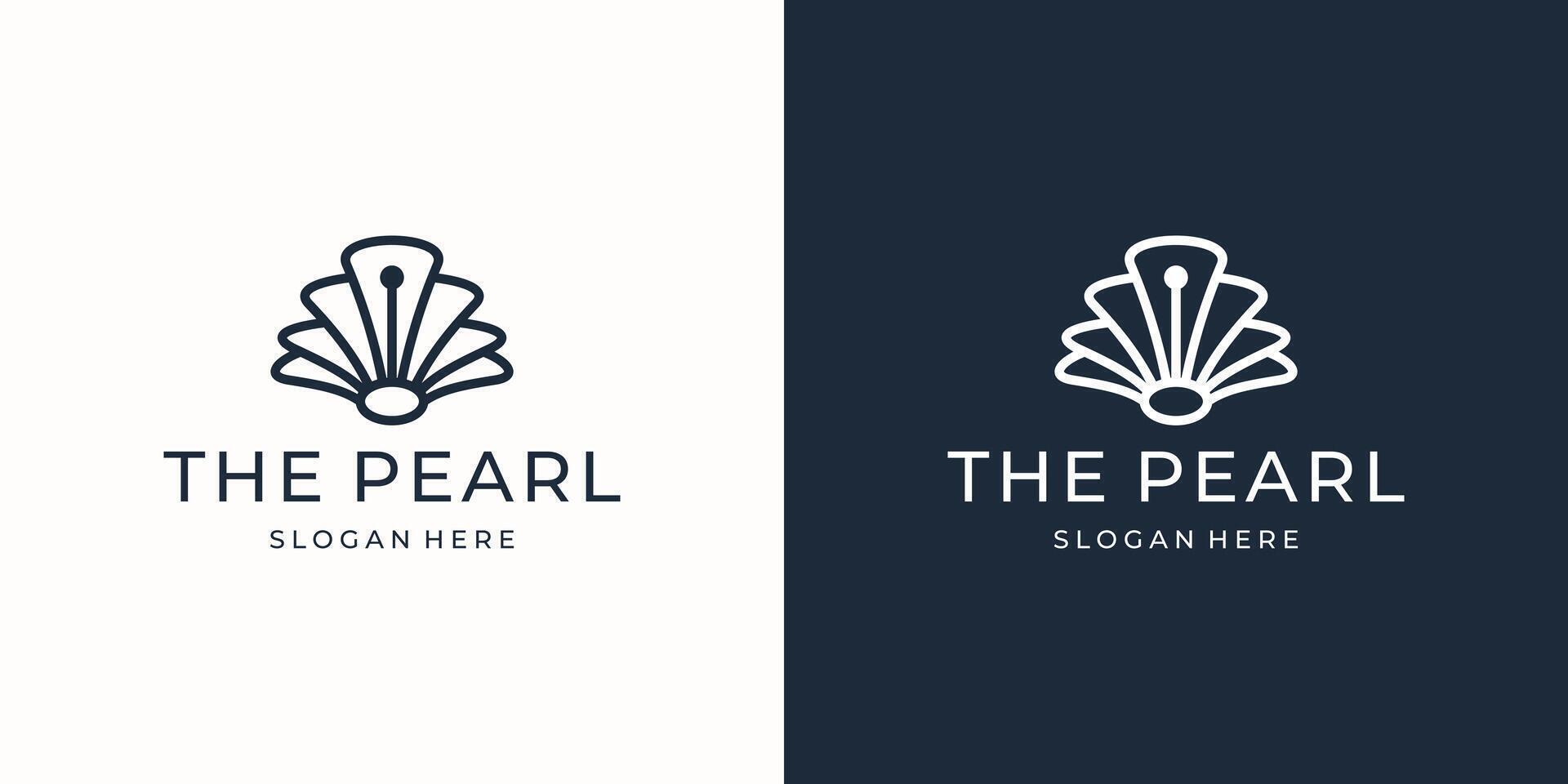 minimalist the pearl contour line logo design template. vector