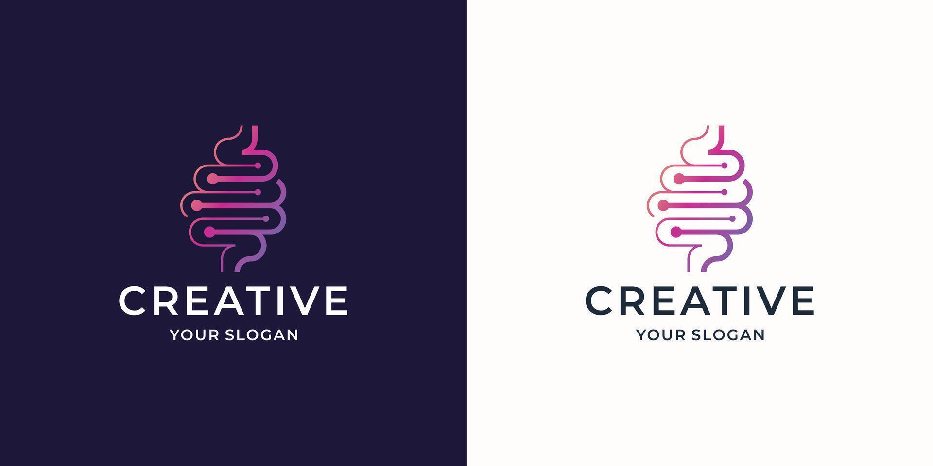 Geometric line art style Healthy digestion illustration vector