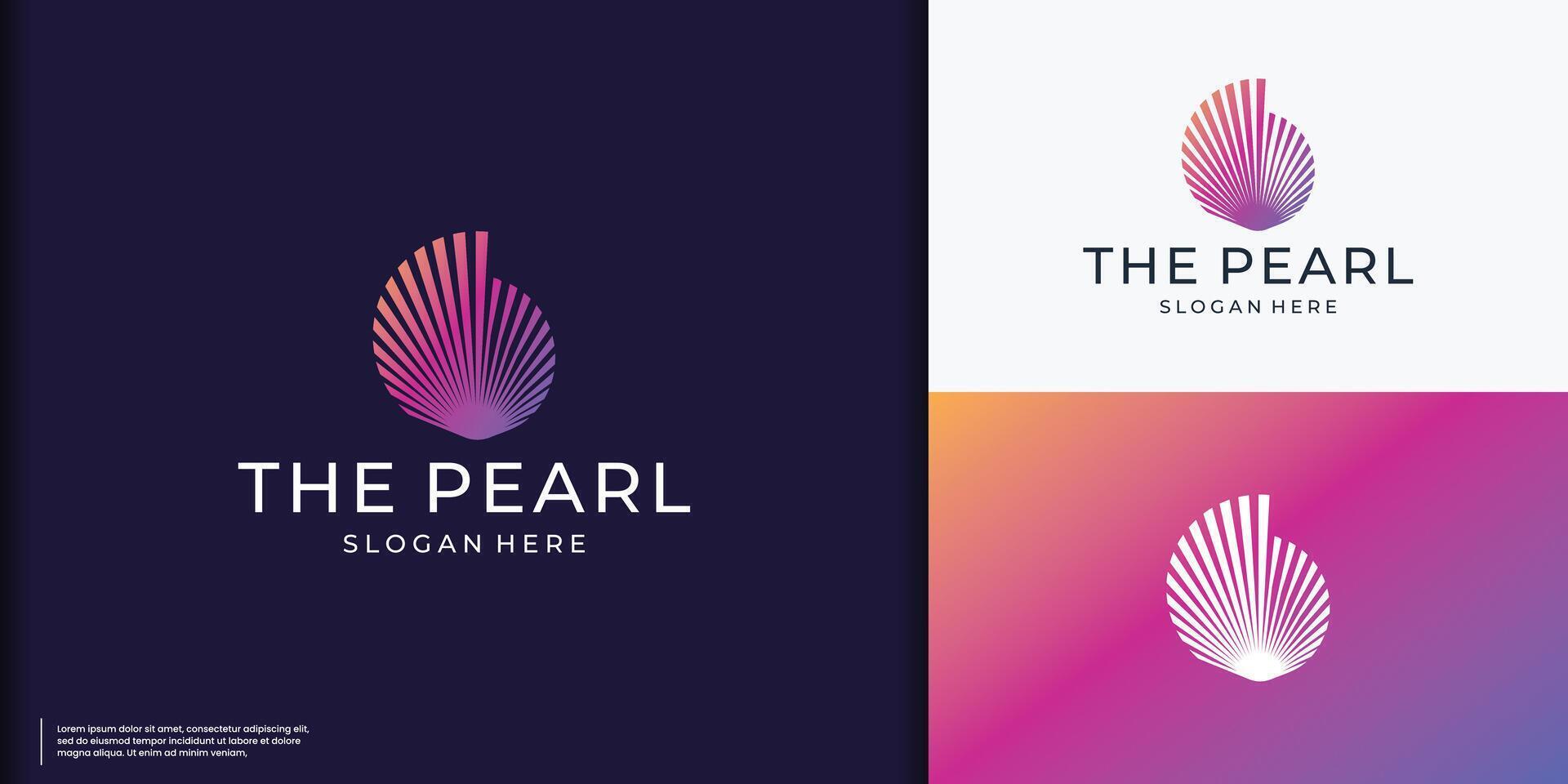 Luxury Pearl Shell Jewelry logo design template. Creative logo design inspiration can be used as symbols, brand identity. vector