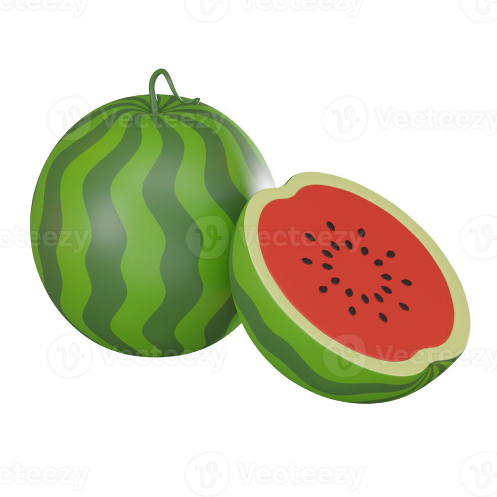 Fresh Watermelon for Summer. 3D Render png