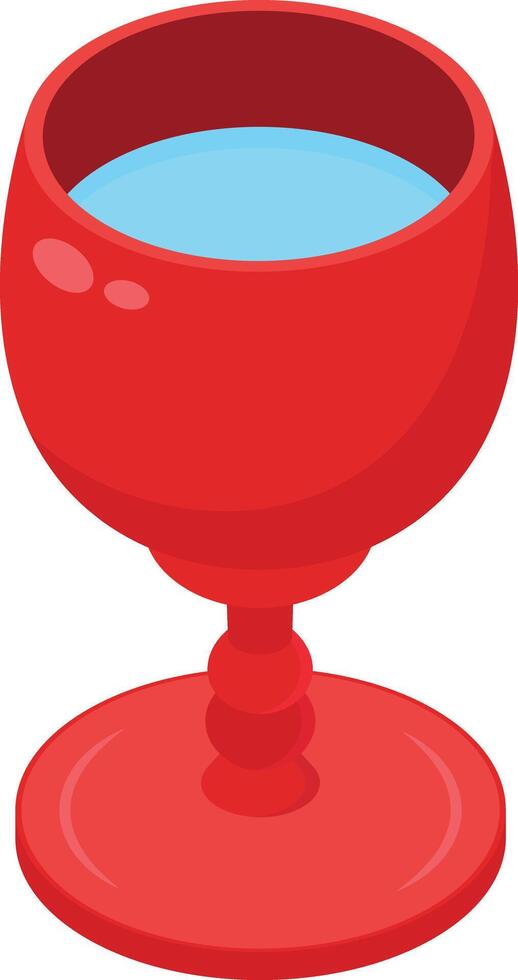 Red Chalice with Cool Blue Liquid vector