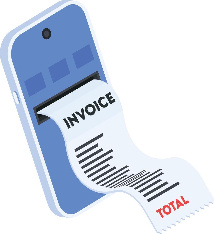 Smartphone with Invoice vector