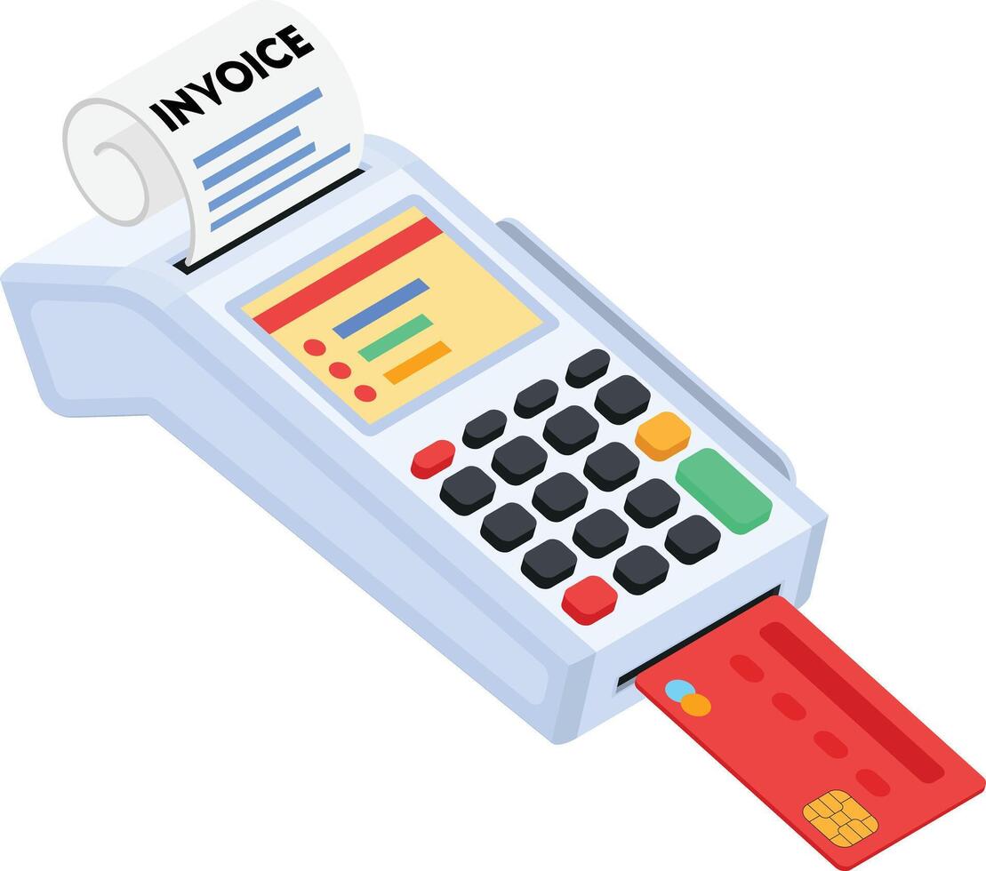 Isometric Credit Card Reader vector