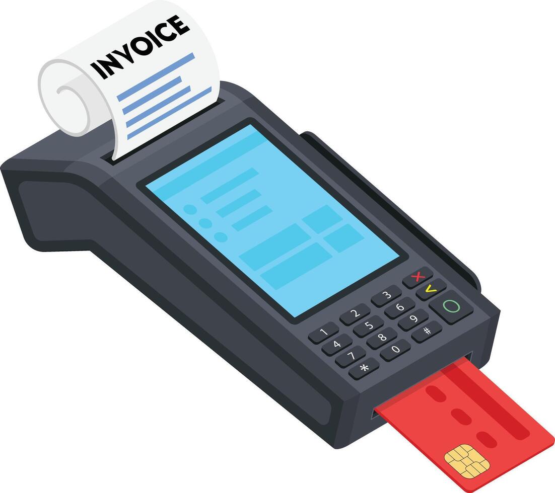 Isometric Credit Card Payment Machine vector