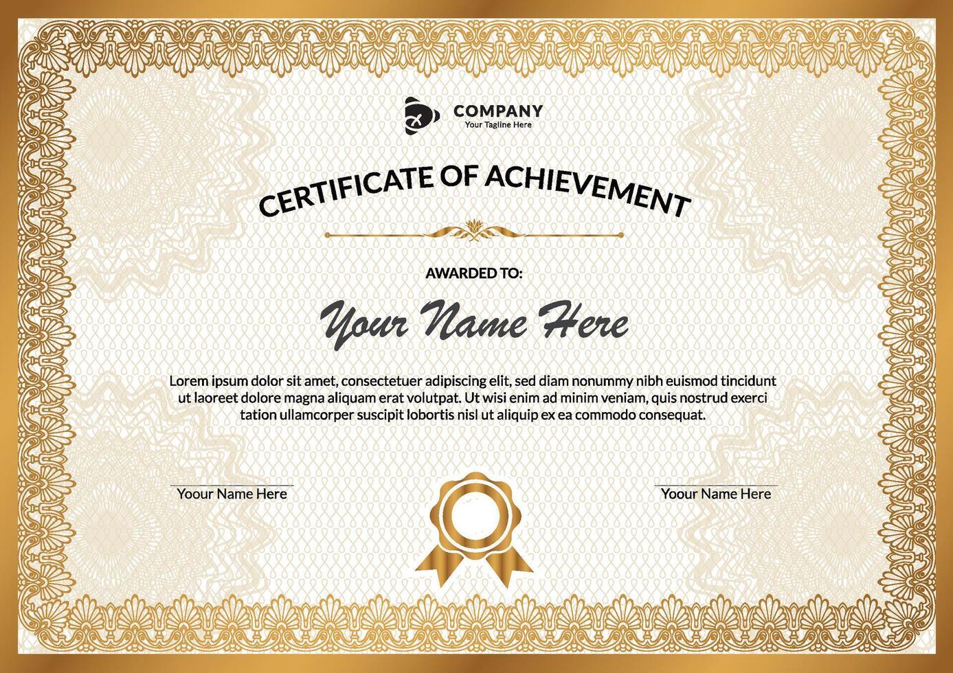 Certificate of Appreciation template, Certificate of achievement, awards diploma. vector