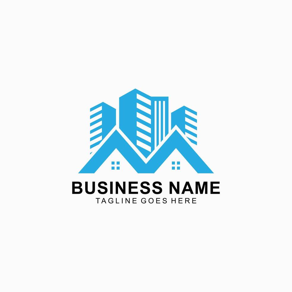 Building logo simple design for business properties vector