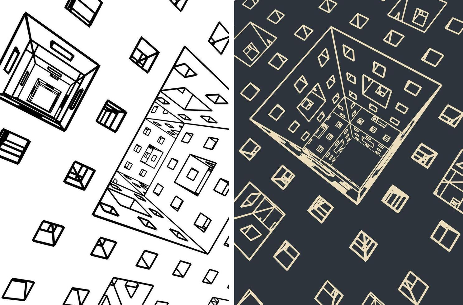 Fractal abstract geometric structure vector