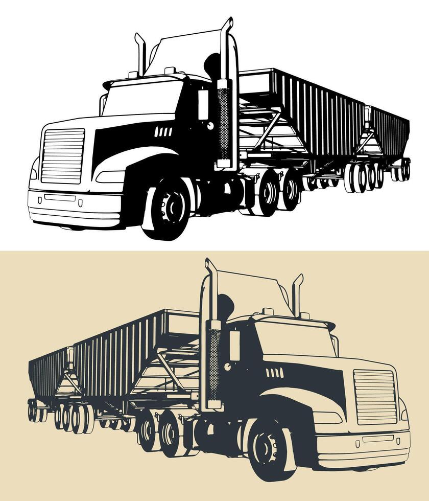 Super B grain trailer vector