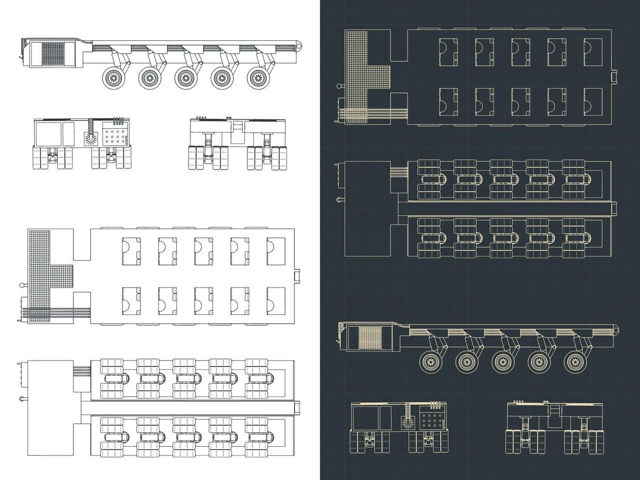 Self Propelled Modular Transporter Blueprints vector