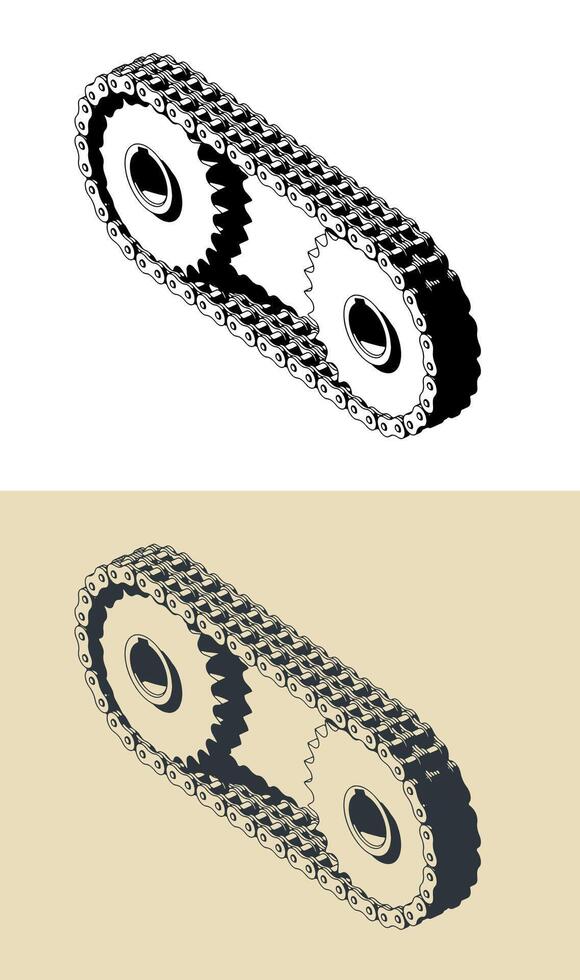 Double chain drive vector