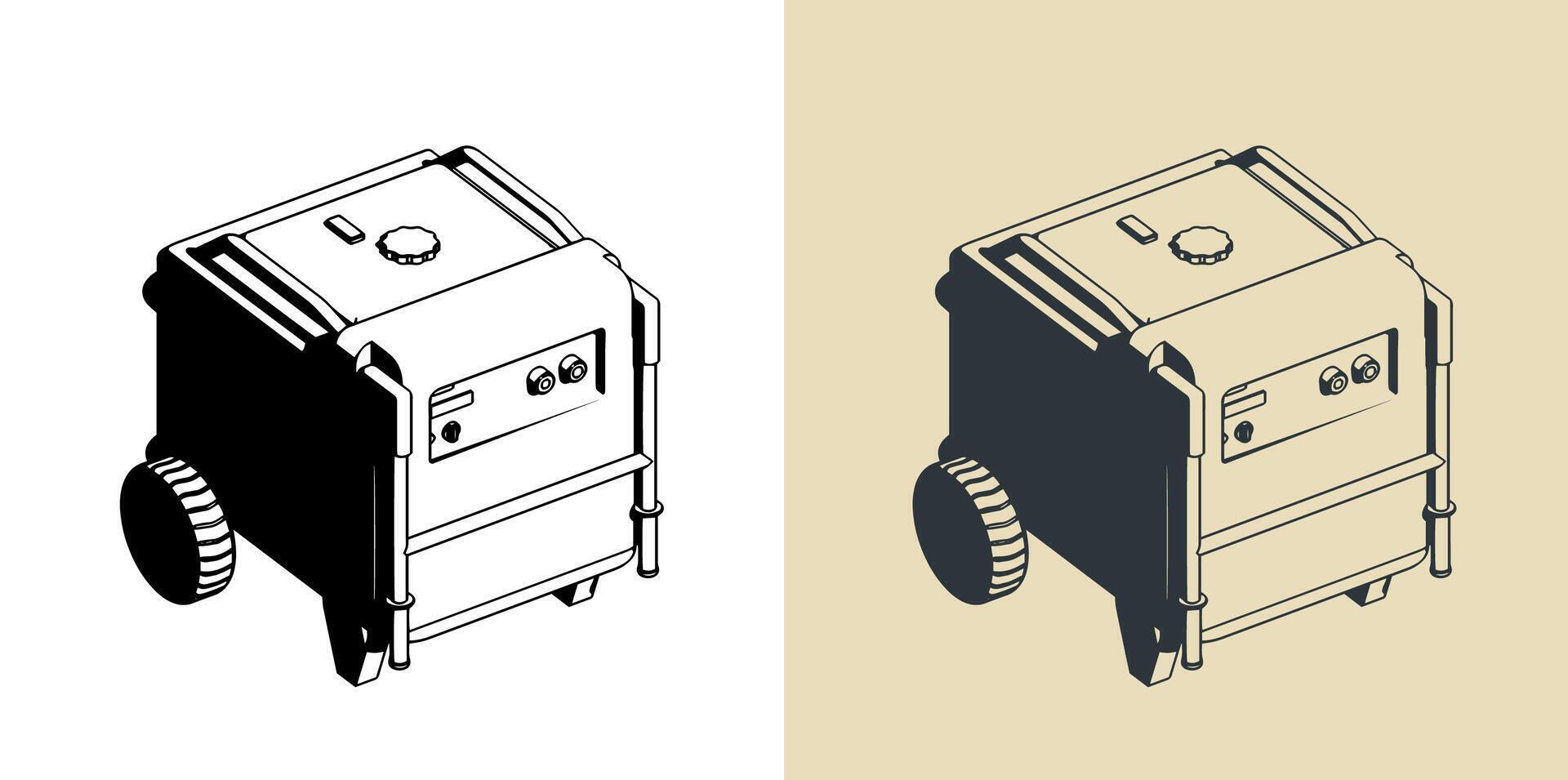 Gasoline generator illustration vector