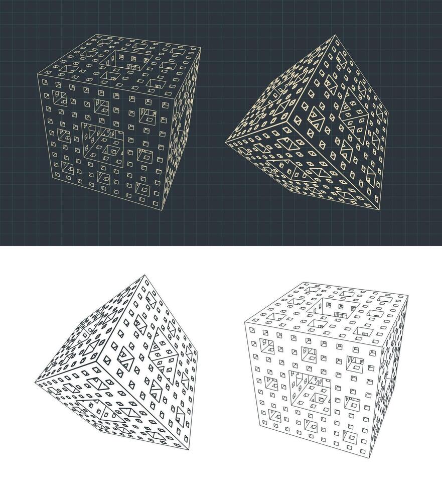 Fractal cube illustration vector