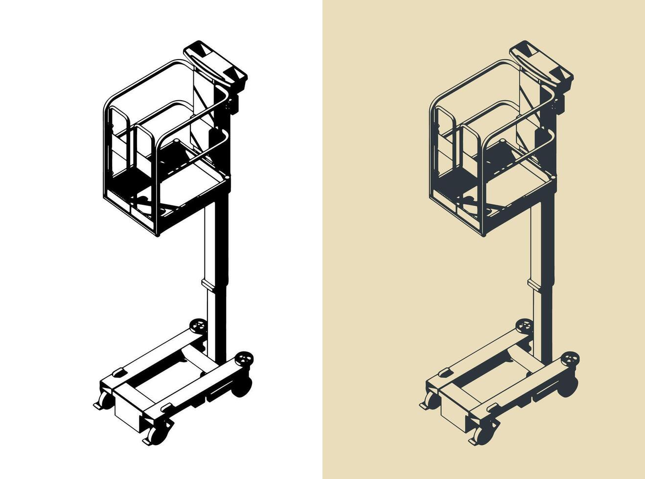 Push around mast lift vector