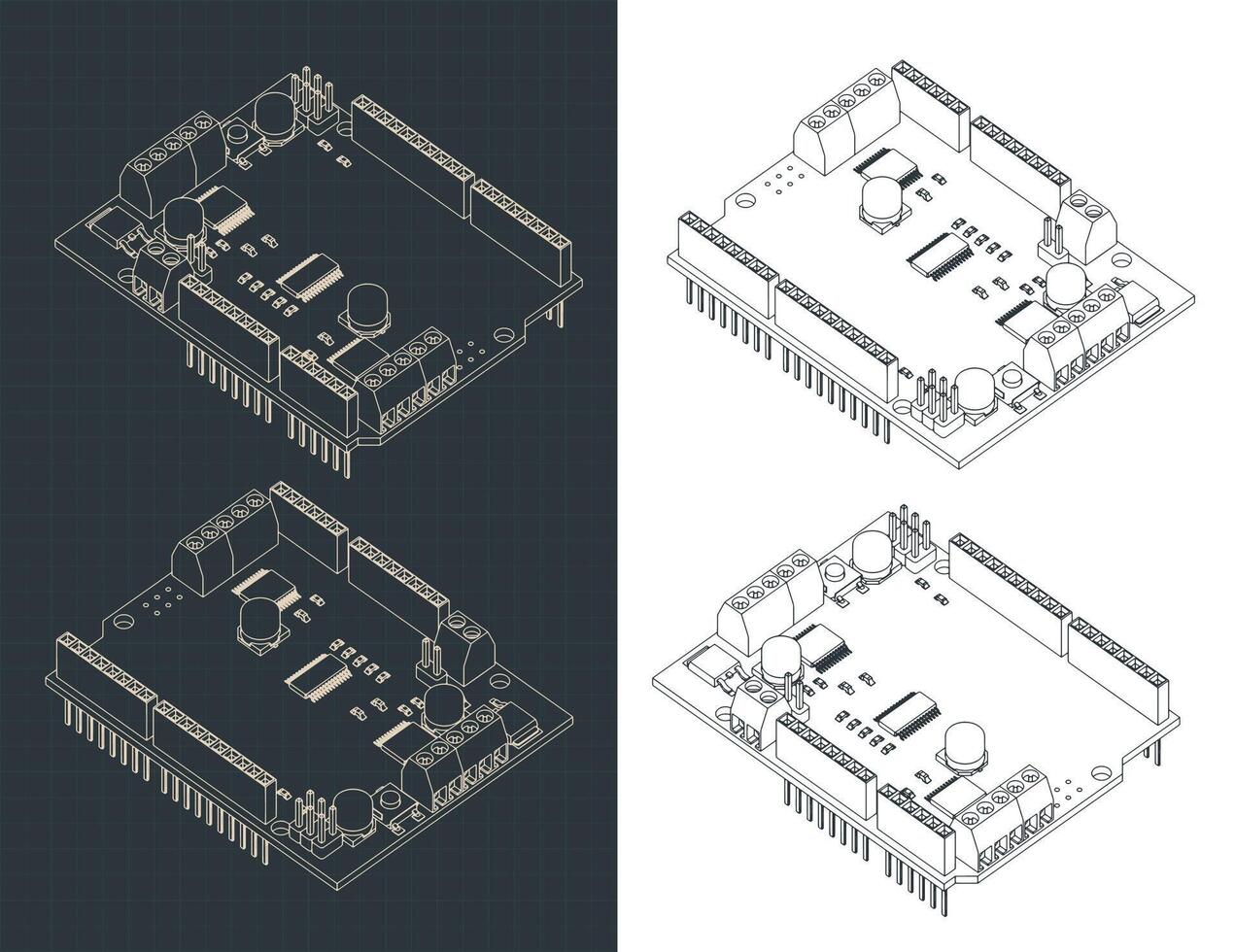 DC and Stepper motor shield for Arduino vector