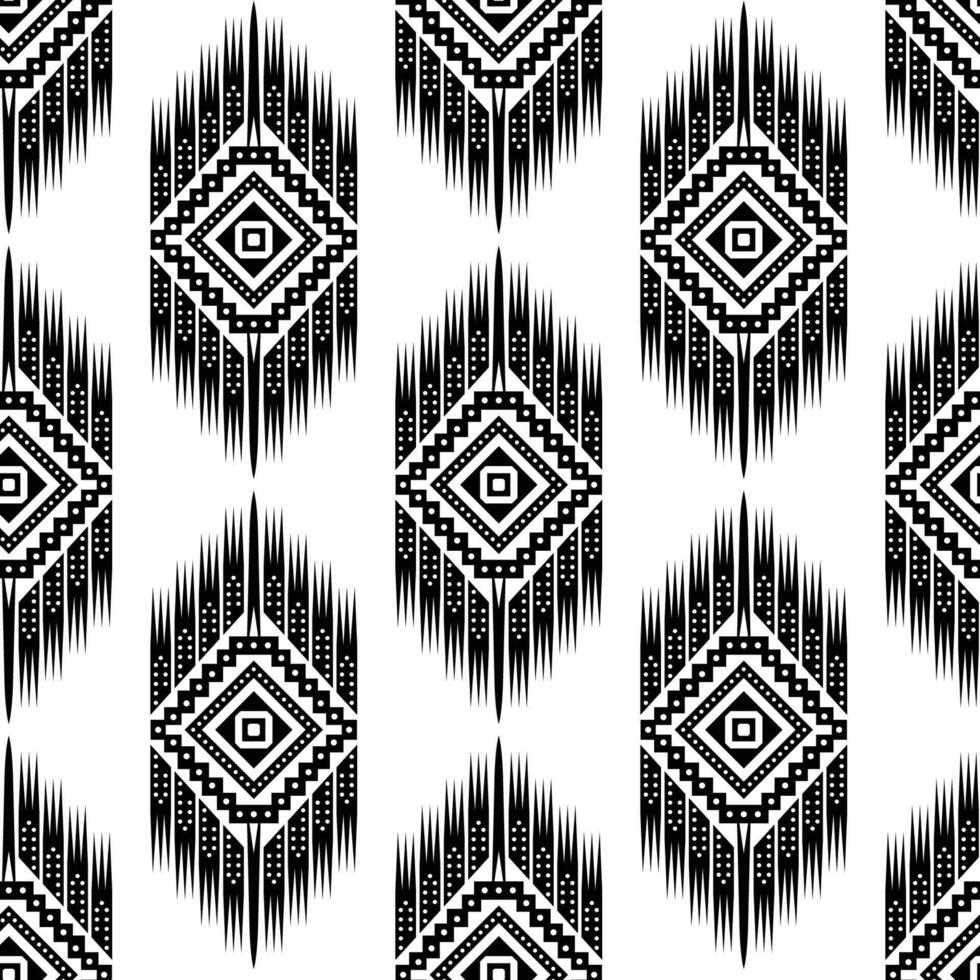 Black and white ethnic geometric seamless pattern, geometric kilim traditional ornament backdrop pattern, Textile print pattern design illustration allover repeat background vector