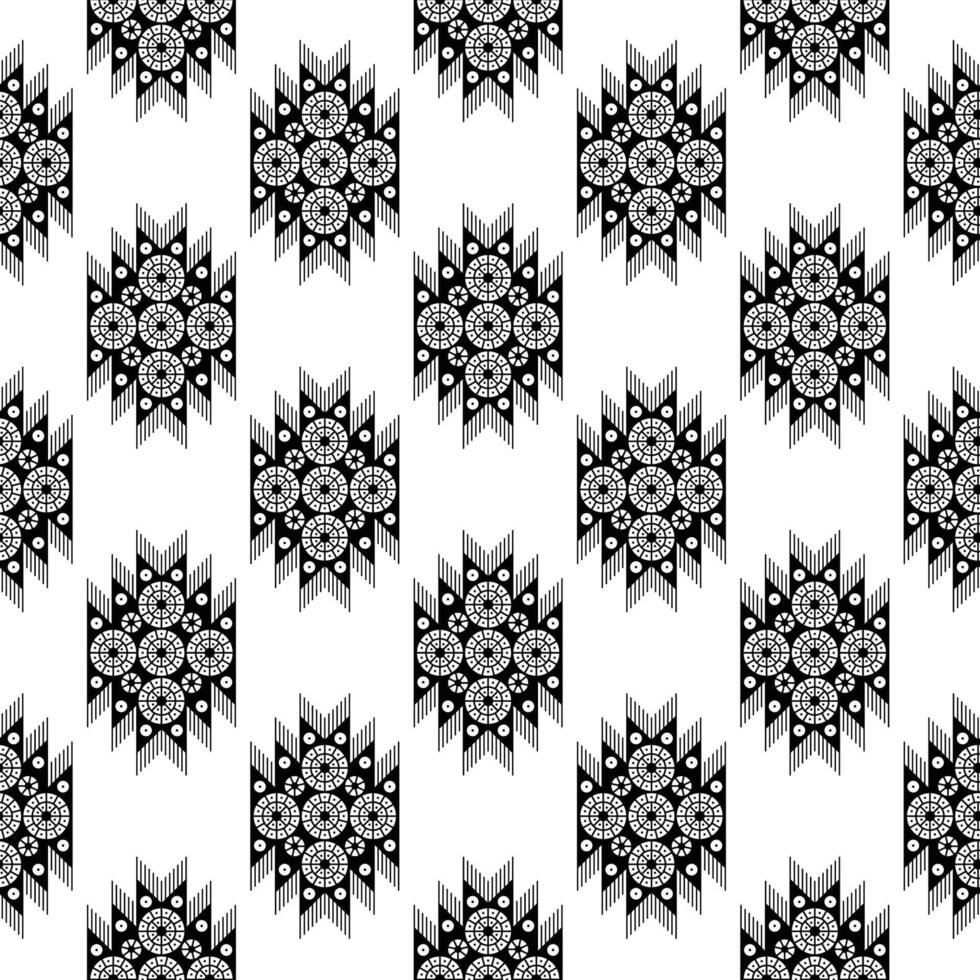 Black and white ethnic geometric seamless pattern, geometric kilim traditional ornament backdrop pattern, Textile print pattern design illustration allover repeat background vector