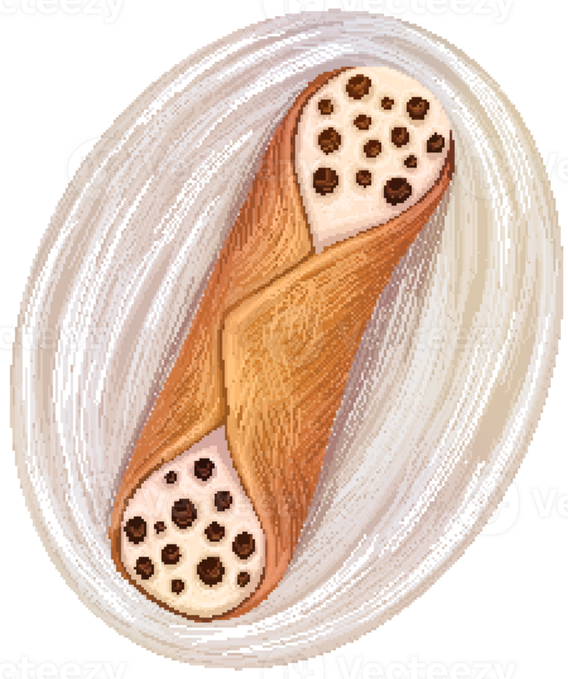 Cannoli in pixel art style png