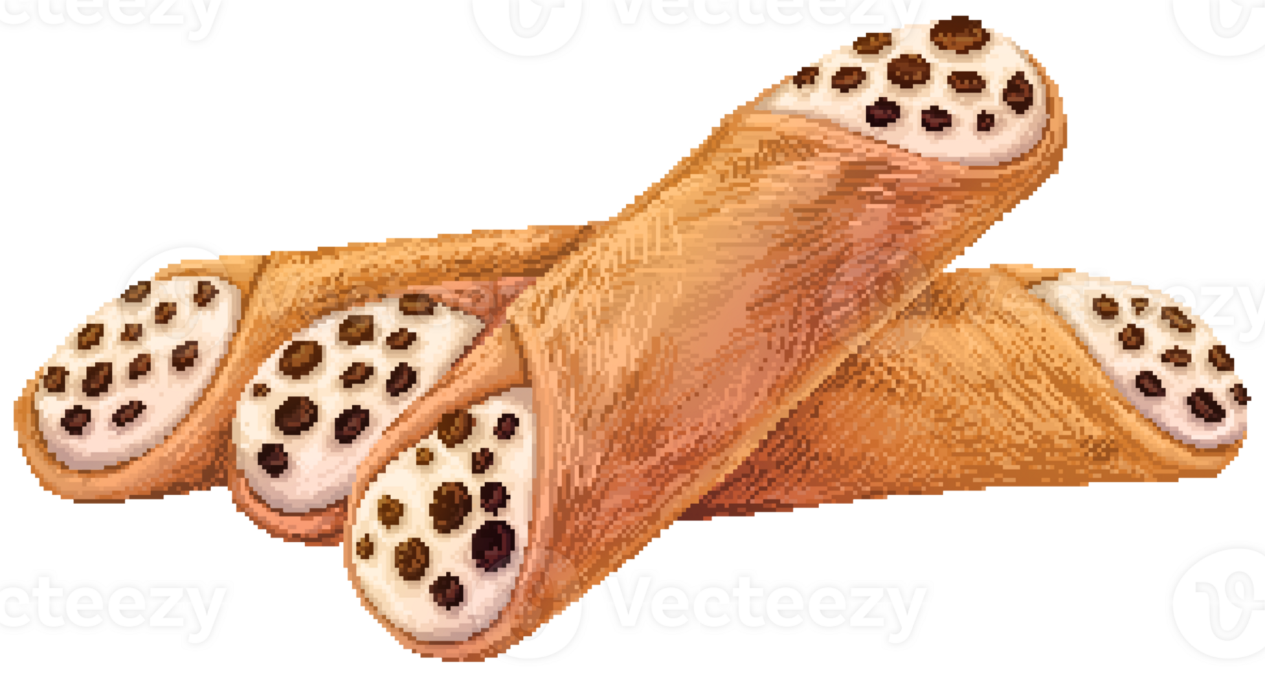 Cannoli in pixel art style png