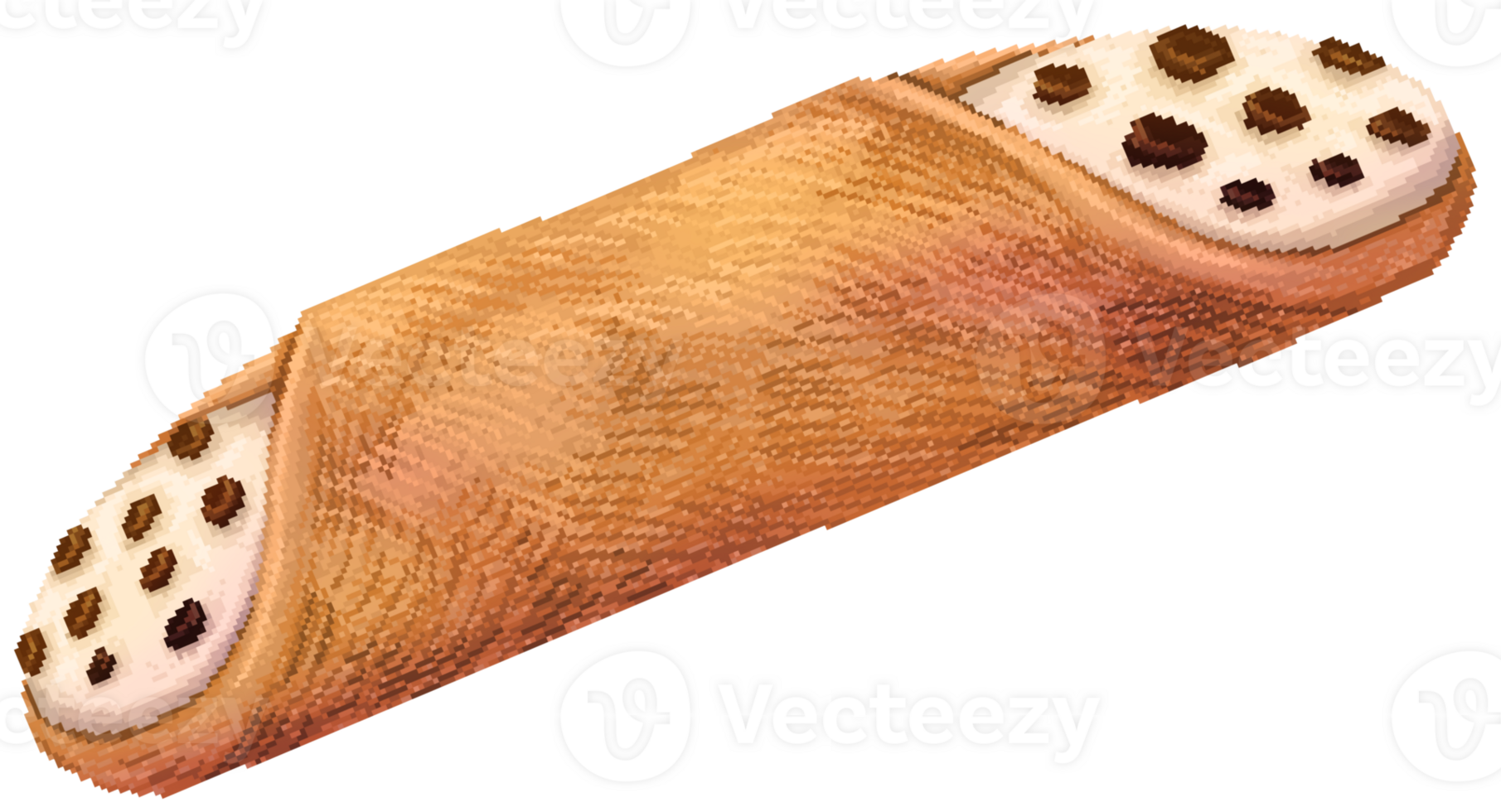 Cannoli in pixel art style png